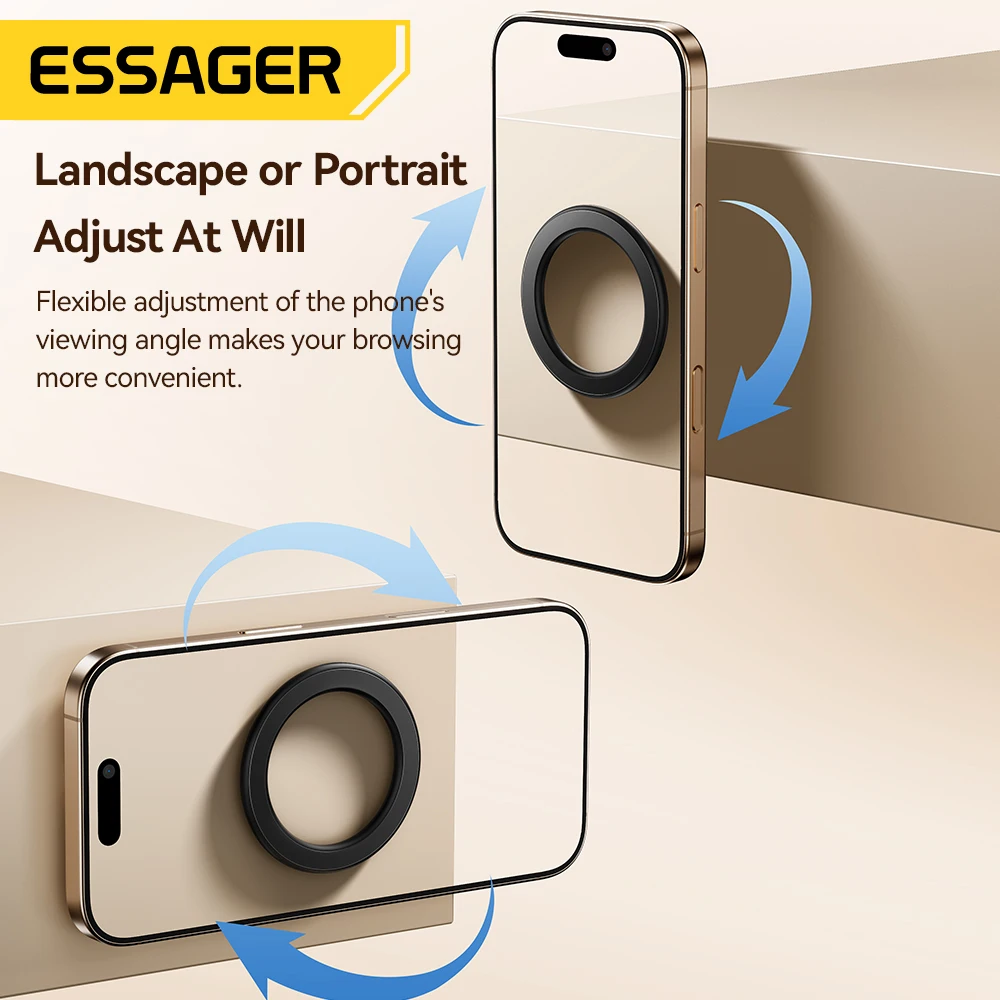 Essager Magnetic Metal Ring for Magsafe iPhone 16 15 14pro Android Phones Plate Sticker Rings For Magsafe Wireless Charger Stand