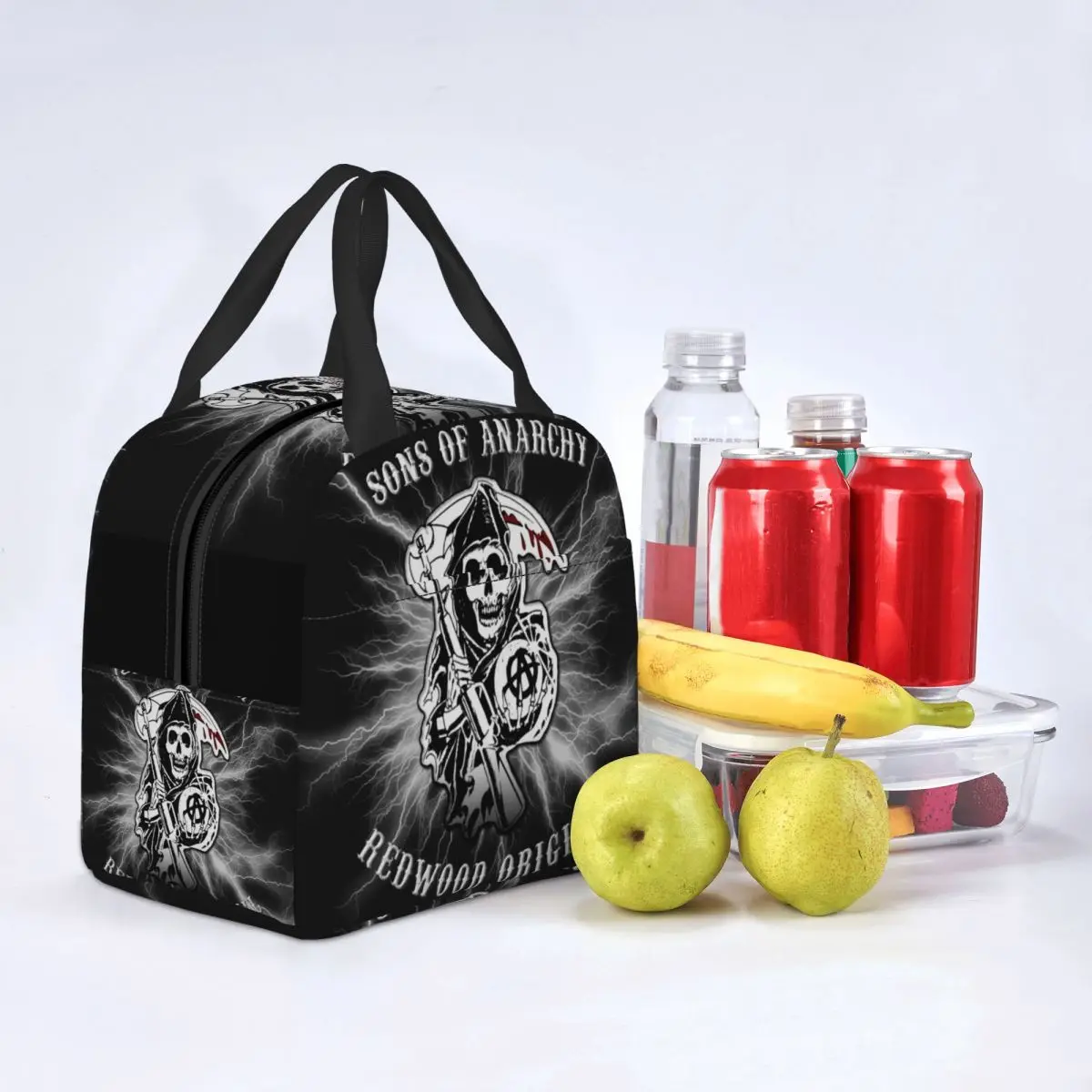 Horror Tv Movie Sons Of Anarchy Thermal Insulated Lunch Bag Women Resuable Lunch Container Work School Travel Storage Food Box
