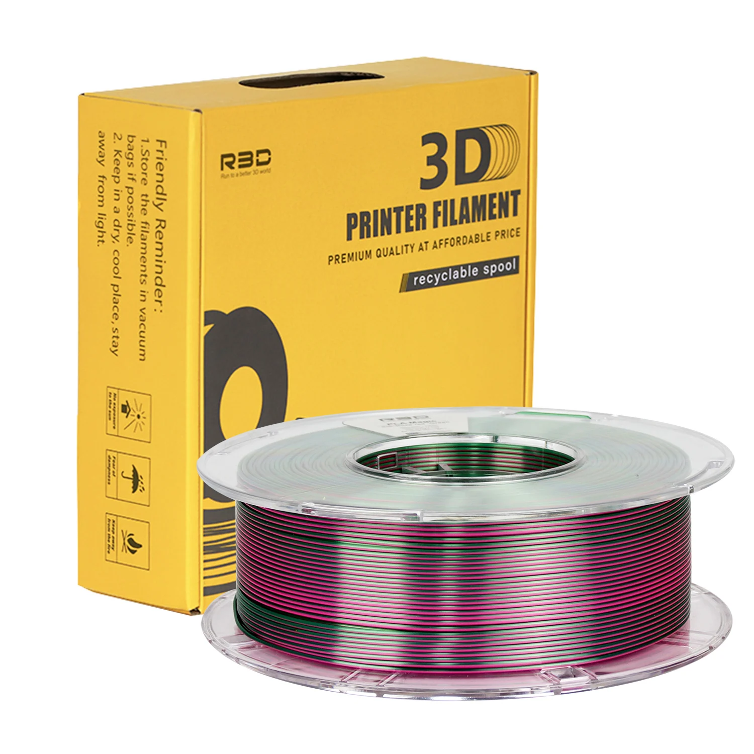 Createbot two-tone1kg filament Dual color  1.75mm 1kg  ±0.02mm A roll of filament comes in two colorsSpool 3D Printing Material polypropylene 3d printer filament