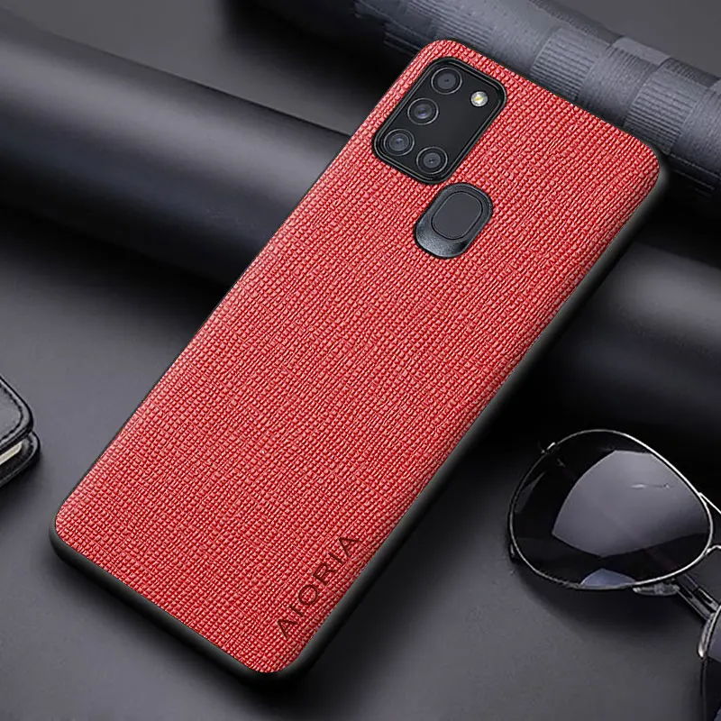 Case for Samsung galaxy A21S A21 coque Concise cross pattern Pu Leather soft TPU&Hard PC phone cover for samsung a21s case cute phone cases for samsung  Cases For Samsung