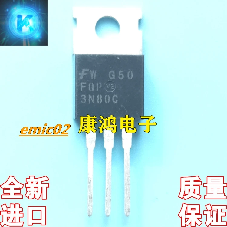 

10pieces Original stock FQP3N80C 3N80 TO-220 MOS 3A 800V