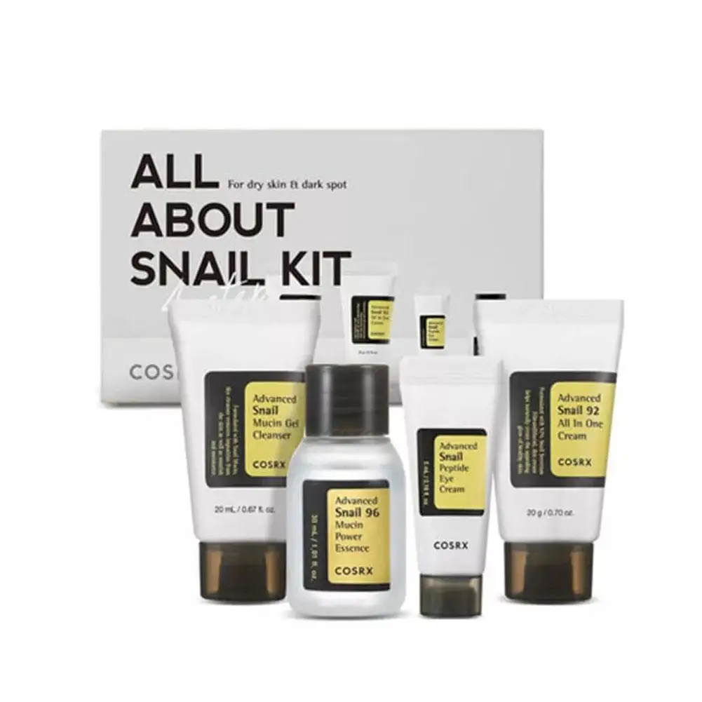Advanced Snail Mucin Trial Kit-Korean Skincare Set with Gel, Cleanser, Face Cream, Serum & Eye Cream, 4pcs Set