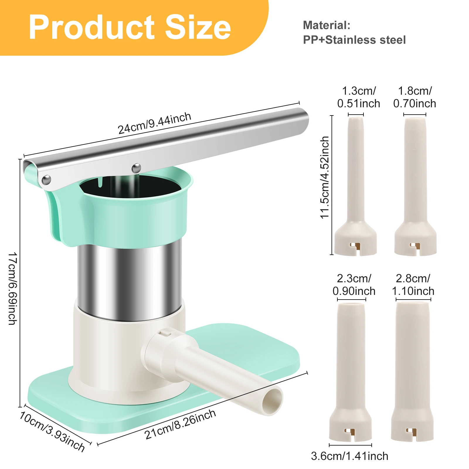 Sausage Stuffer Stainless Steel Sausage Making Tool with 4 Stuffing Tubes Stuffer Machine Removable Meat Filling Machine sausage stuffer