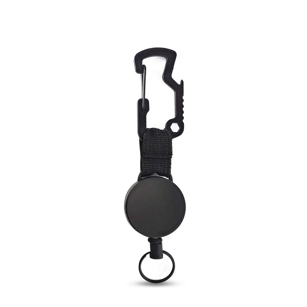 Name Tag Card Metal Retractable Pull Carabiner Opener Badge Reel Badge Holder Clip Keychain Key Ring Clips