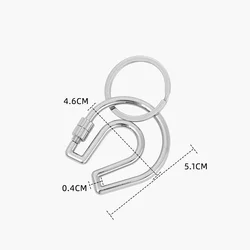 Elegant Stainless Steel Horse Head Bag Charm Keychain Pendant (Silver U Shape)