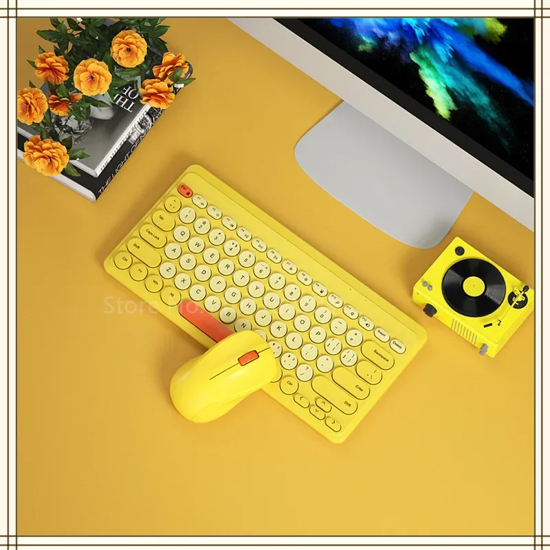 2.4G Wireless Keyboard Mouse Set Usb 79 Keycaps Mute Mini Wireless Gaming Keyboard Mouse Combo Per Kit Pc Gamer Computer Laptop