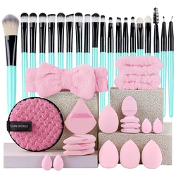 40 - Piece Professional Makeup Brush Set - Soft, Fluffy Brushes for Eyeshadow, Foundation, Blush, Eyeliner, and Face (Green set)