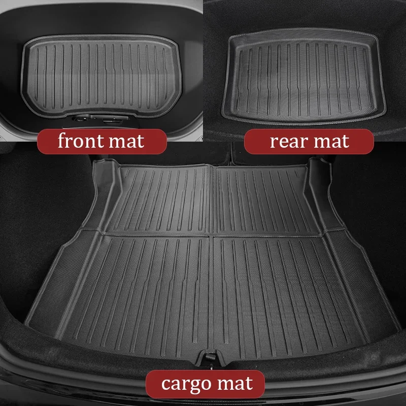 Car Floor Mats Floor Mats For Tesla Model 3 2025 Highland Waterproof Anti-slip Trunk Mat TPE Pads Left / Right Hand Rubber