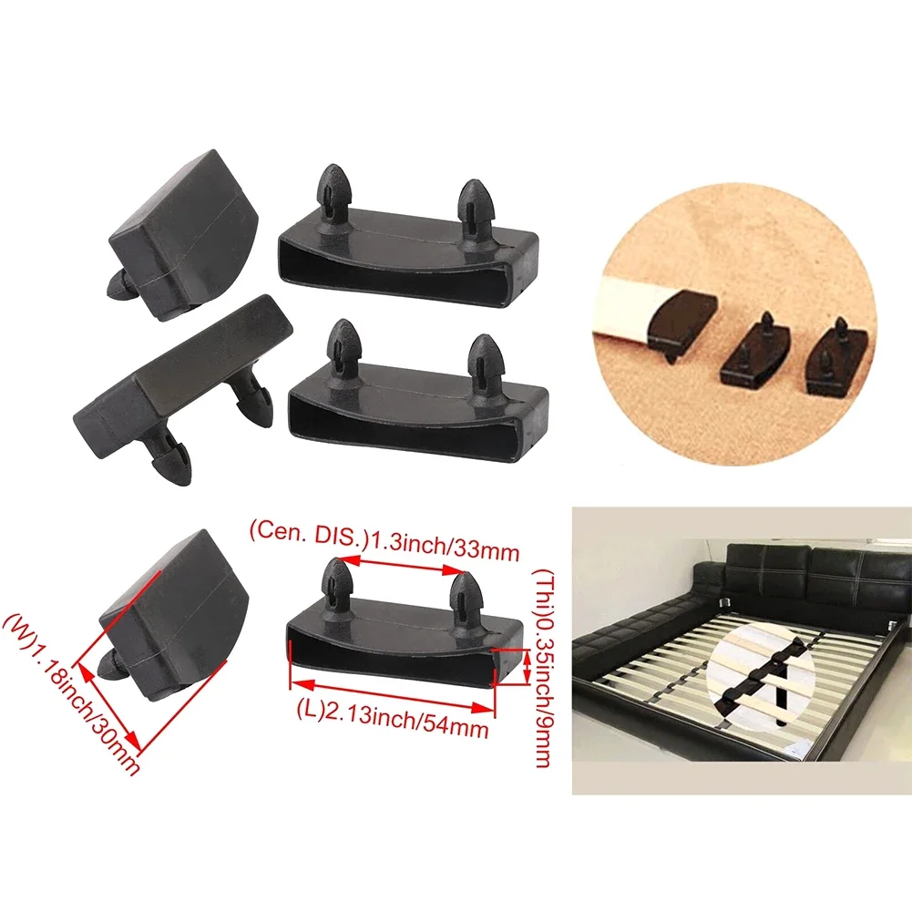 Plastic Bed Slat End Caps Holders 50pcs Sofa Bed Slat Sides Centre Cap Replacement 55mm Holding Securing Furniture bed slats connectors