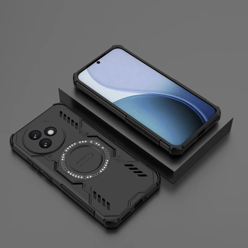 Shockproof Magnetic Adsorption Durable Phone Case with Heat Dissipation, PC+TPU Bumper Cover