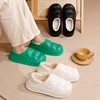 Waterproof Non-Slip Winter Home Shoes Women Comfort Soft Sole Plush House Slippers Woman Solid Color Warm Cotton-Padded Shoes 6