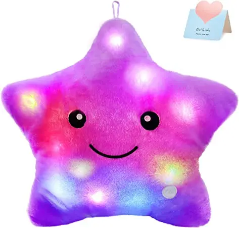 thumbnail image 1 of 34CM Creative Toy Luminous Pillow Soft Stuffed Plush Glowing Colorful Stars Cushion Led Light Toys Gift For Kids Children Girls, 1 of 5