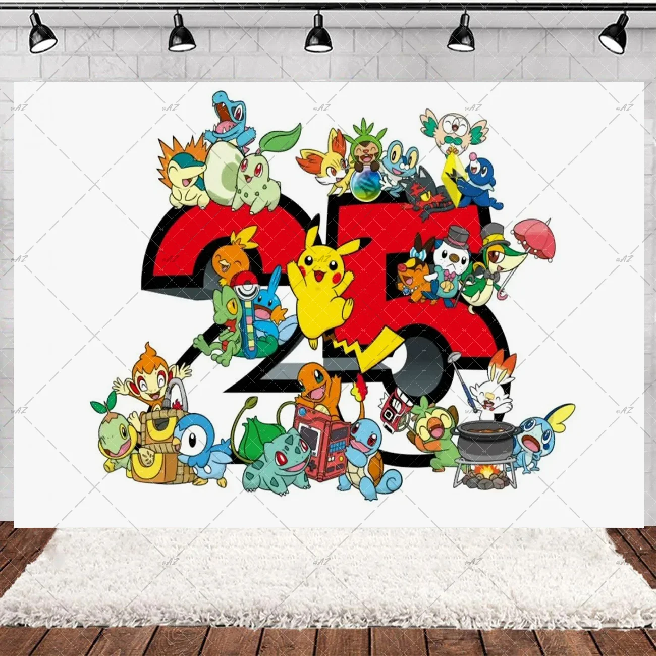 Pokémon-Themen Geburtstagsparty Hintergrund-Dekorationen Kinder Taschenmonster Pikachu Anime Fotografie-Hintergrund Baby-Shower-Zubehör – Detail 12