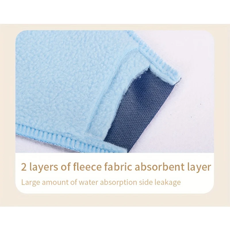 Ultra Absorbent Reusable Sanitary Pads Set - Eco-Friendly Washable Pads with Storage Bag, 8pcs in Blue Polar Fleece