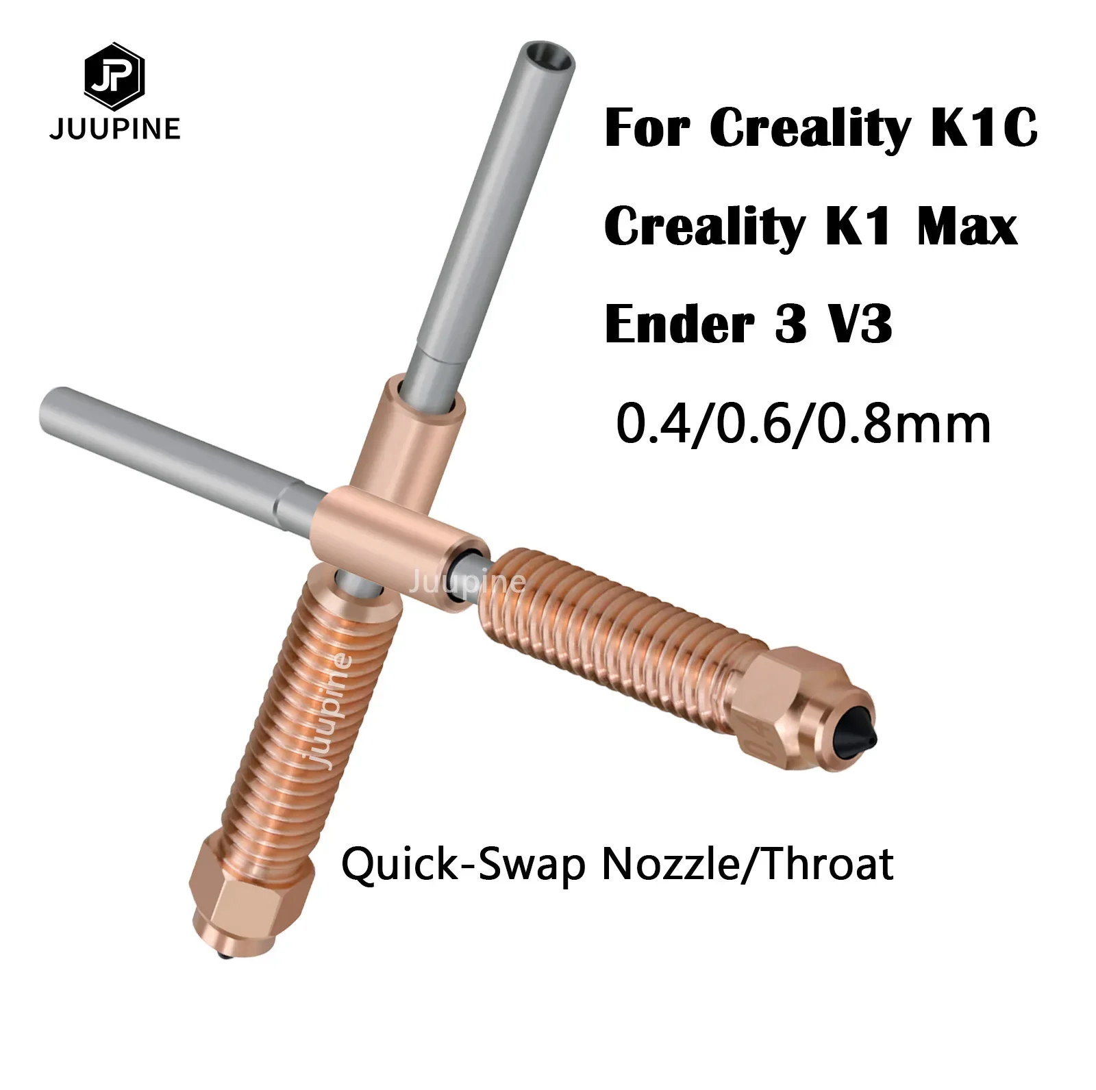 K1C 3D Printer Nozzle Set voor Creality, 0,4 mm Quick-Swap 3D Printer Onderdeel voor