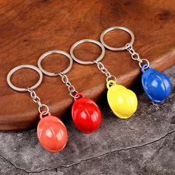 1PC Safety Helmet Hard Hat Event Holiday Creative Yellow/White Color Keychain Jewelry Gifts For Women Men