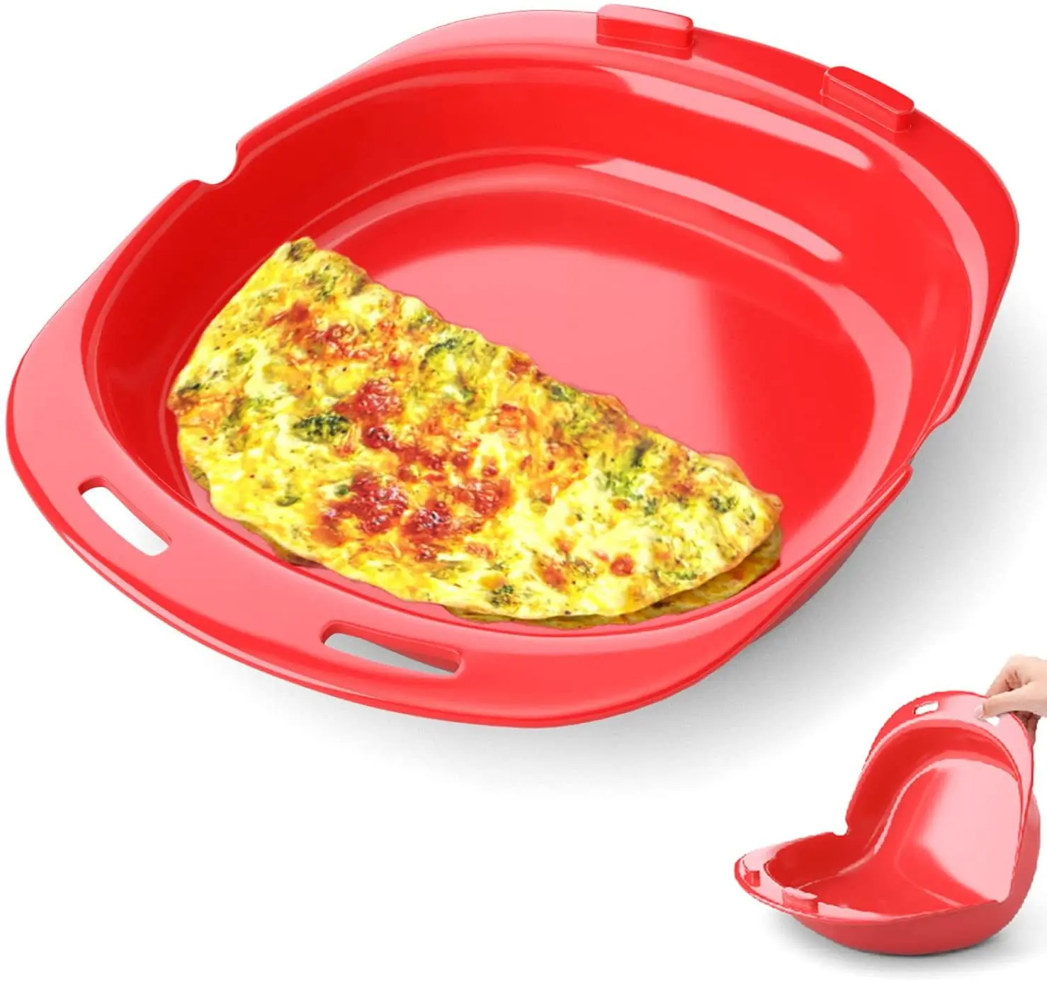 Moule à omelette en silicone, omelette micro - ondes, machine à omelette en  silicone, omelette micro - ondes pliable pour faire du pain aux œufs,  omelette en silicone (rouge)