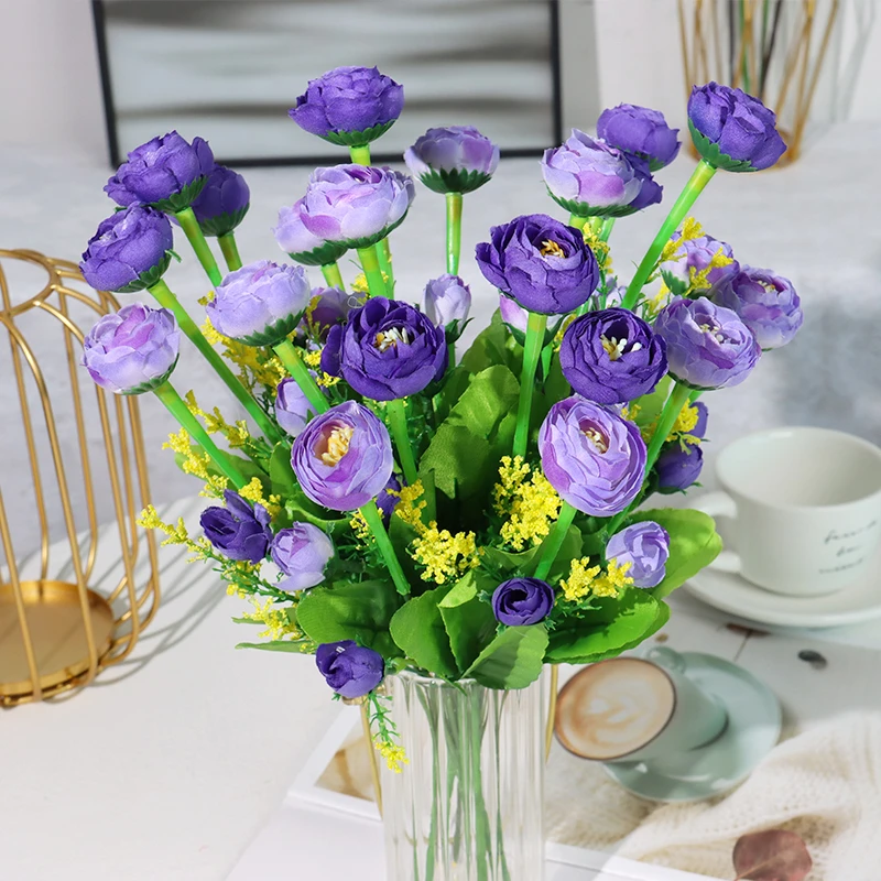 Artificial Flowers 34cm Rose Single Bouquet Window Sill Desktop