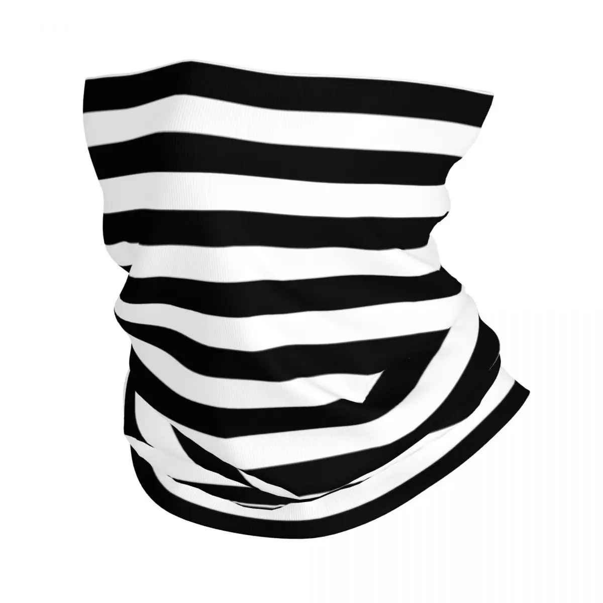 

Black And White Stripe Pattern Bandana Neck Cover Balaclavas Face Mask Scarf Multifunctional Headwear Outdoor Sports Unisex