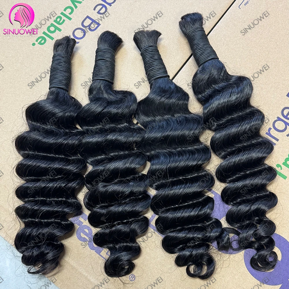 12A Grade Unprocessed Human Hair Bulk Loose Deep Curly Braiding Hair Extensions Bundles No Weft Curly Human Hair For Women 2