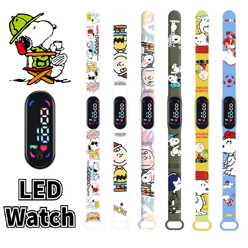Snoopy Cartoon Watch Anime Figure Snoopy Dog Luminous Bracciale Watch Led Touch Sport Impermeabili Orologio Per Bambini Regali Di Compleanno