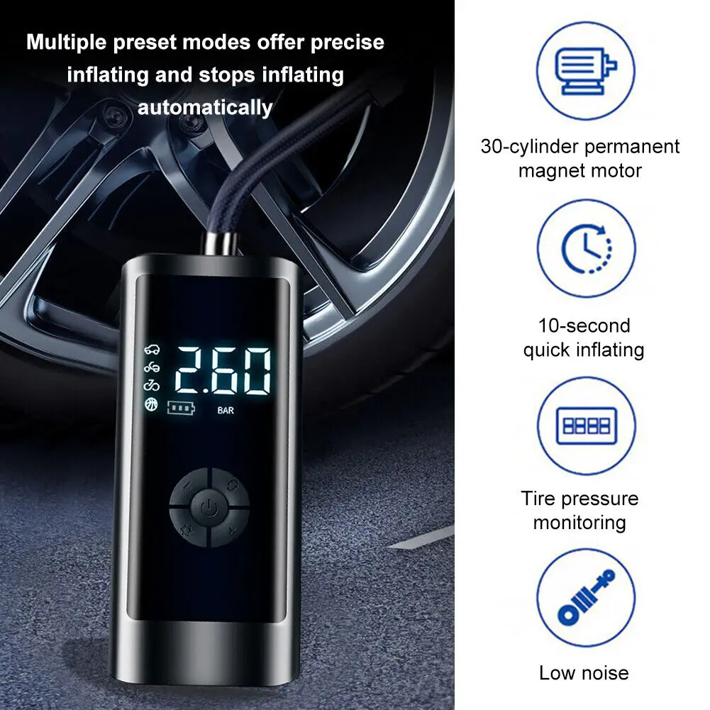 Cylinder Portable 12V Pointer Automatic Car Tire Inflator Handheld