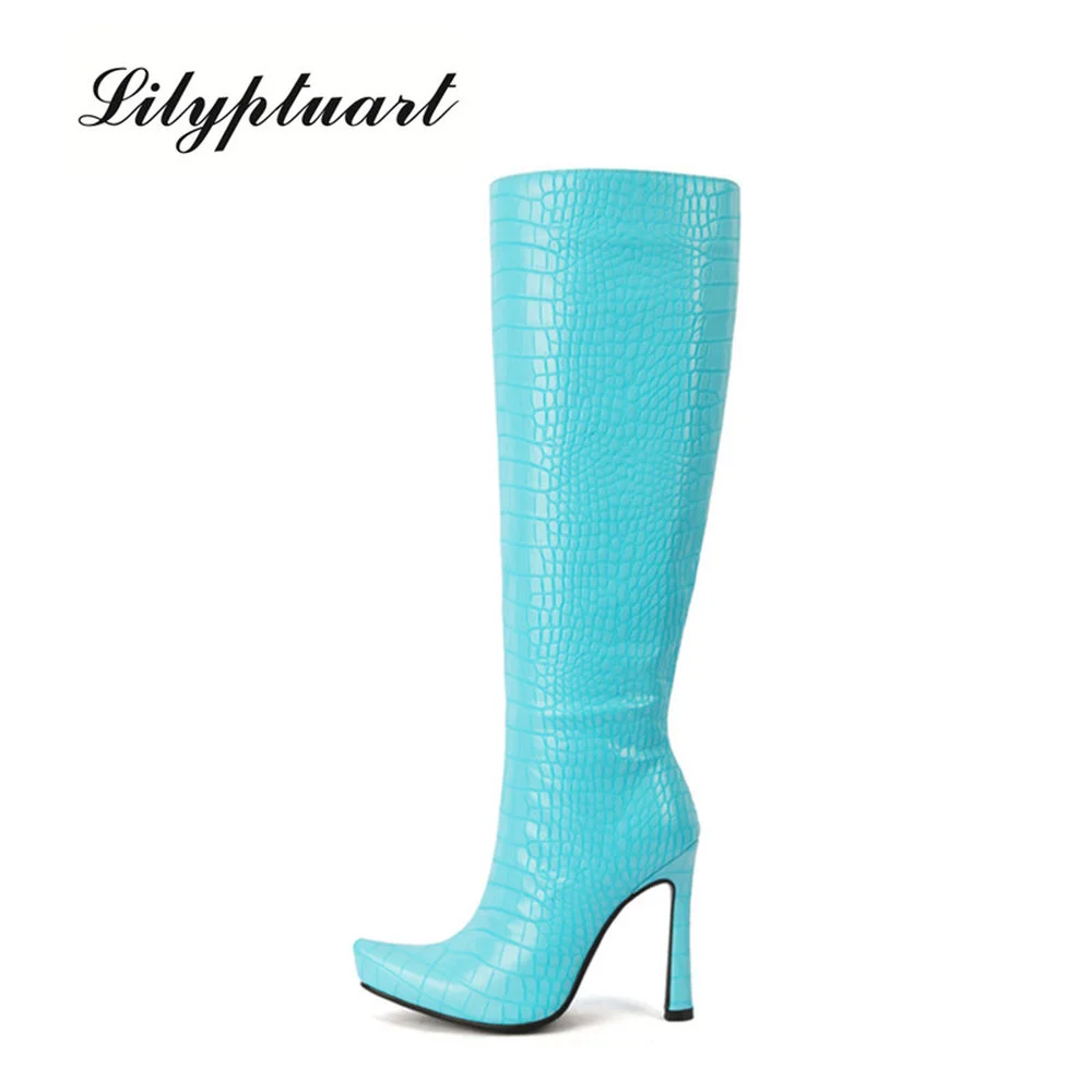

2022Fashion Ladies High Boots Black Pointed Toe Knee Boots Ladies Sexy High Heels Party Shoes Ladies Stilettos Zapatos De Mujer