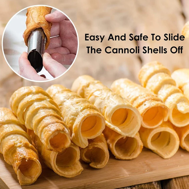 5Pcs/Set Kitchen Stainless Steel Baking Cones Horn Pastry Roll Cake Mold Spiral Baked Croissants Tubes Cookie Dessert Tool