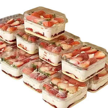 Clear Rectangle Cake Boxes with Lids 1