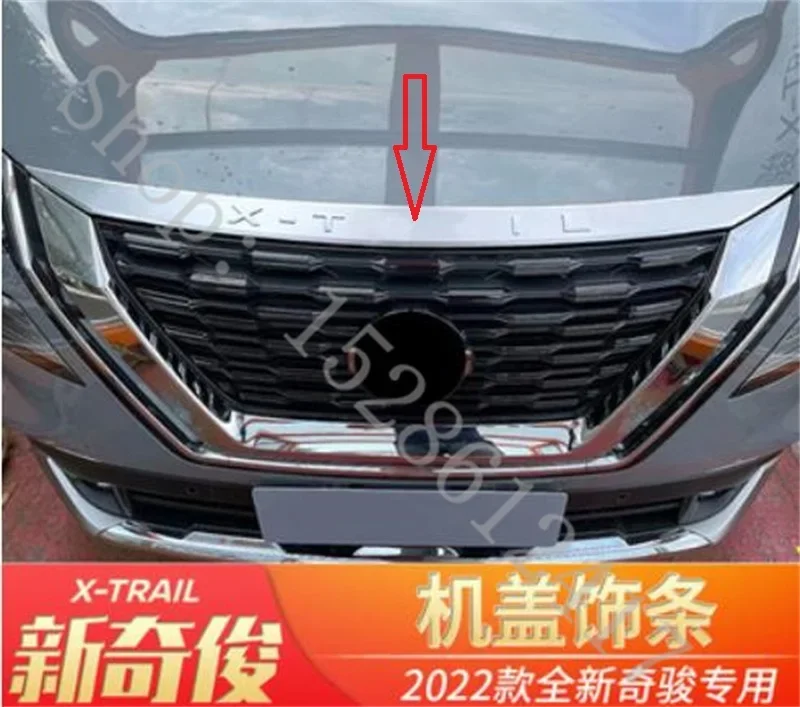 

For Nissan X-trail T33 2021-2023 Hood trim strip Mesh front cover bright strip Car exterior modification accessories