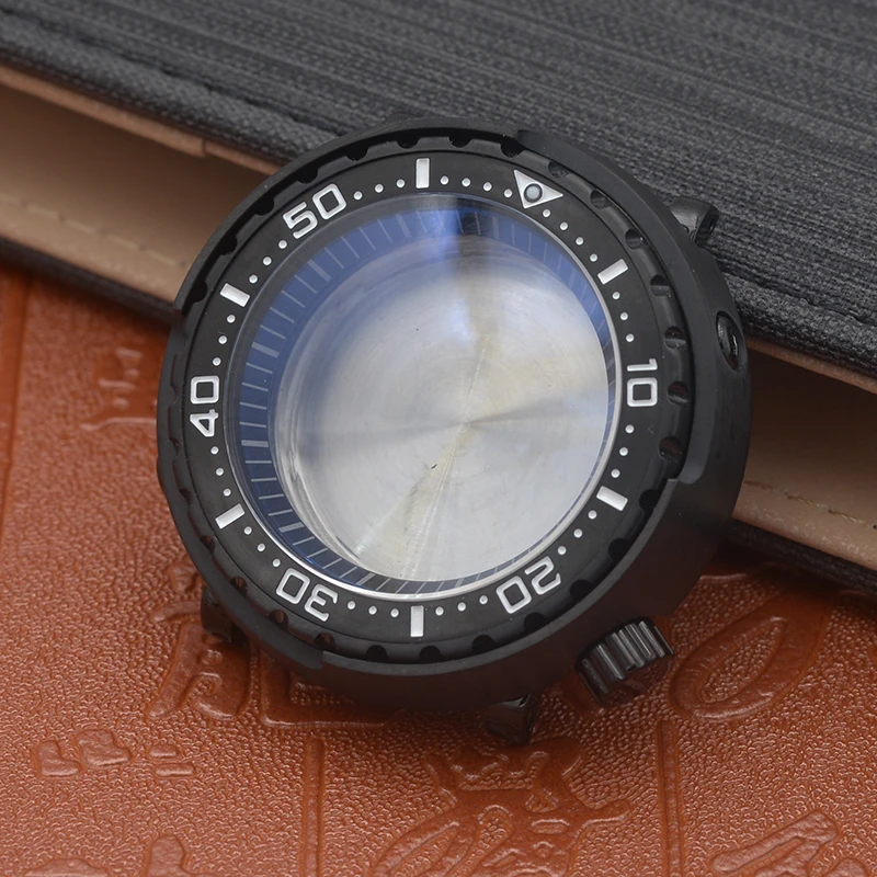 Cassa Dell'Orologio In Scatola Di Tonno Modificato Nero Per Monster Tonno Marinemaster Prospex Sne497 Sne518 Sne535 Fit Nh35 Nh36 Movement