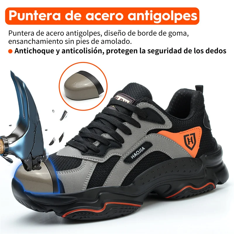 Work Sneakers for Men Safety Shoes Anti-smash Anti puncture Indestructible shoes Breathable comfort Steel Toe Protection Shoes - Image 2