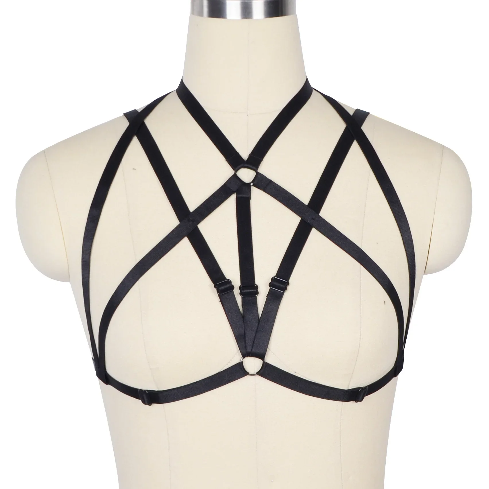 Sexy Elastic Bondage Bra Fashionable Hanging Neck Strap Elastic Bandage Bra Sensual Constraints Special Use Underwear