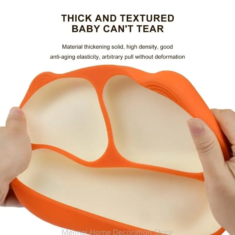 H7BF Unbreakable Divided Kids Baby Plates Practical Silicone Crafted Tablewares For Easy Feeding And Independence
