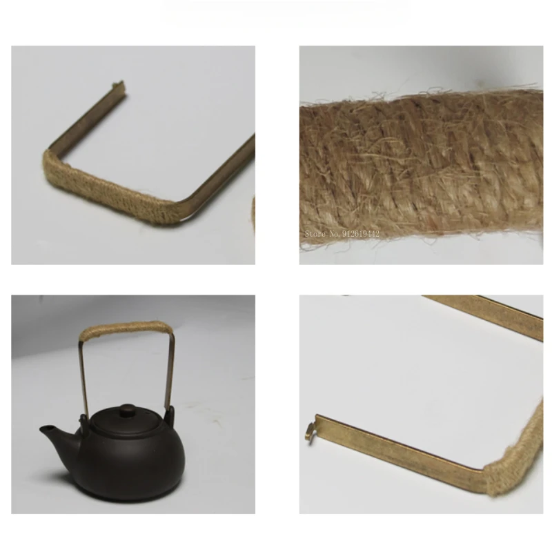 Copper Woven Series Ceramic Purple Clay Teapot Handle DIY Pottery Purple Clay Pot Accessories Anti-scald Twine Hemp Rope Handle