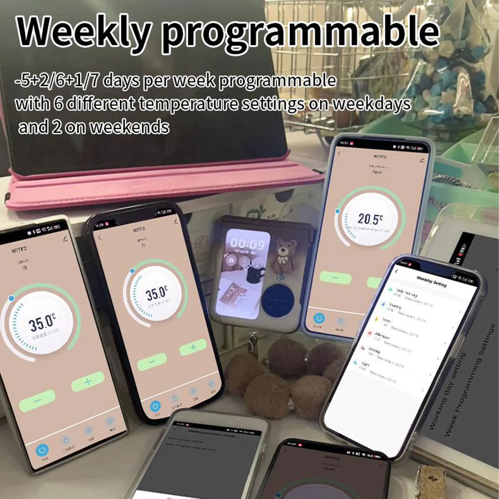 Smart Thermostat Electric Floor Heating Control Support Wireless Fidelity Remote Control Programmable Remote Control Thermostat