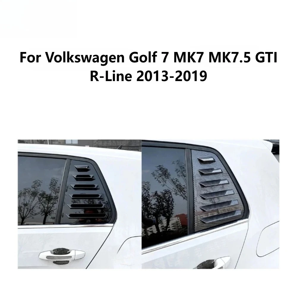 폭스바겐 골프 7 MK7 MK7.5 GTI R-라인 2013-2019용 리어 쿼터 윈도우 루버 커버 스티커 윈드 디플렉터 UV 차단