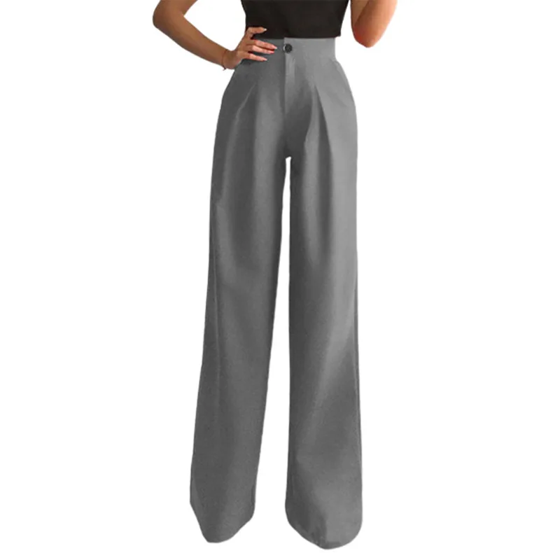 Women's Pants 2023 Spring and Summer New Solid Color Fashion Casual Straight Pants Temperament Commuter Office Pants