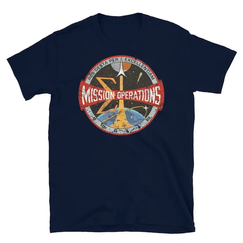 Space Mission Operations T-Shirt Adult Regular Fit O-Necked Tees Cotton Men's Printed Tops