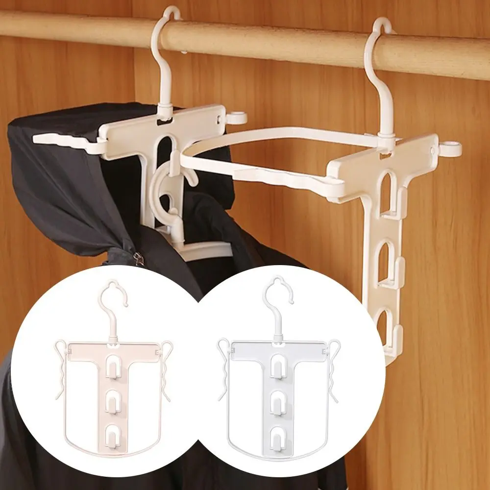 Multi-Purpose Foldable Hoodie Clothes Hanger Clotheshorse Folding Retractable Clothes Rack Rotate Sweater Windproof Drying Rack