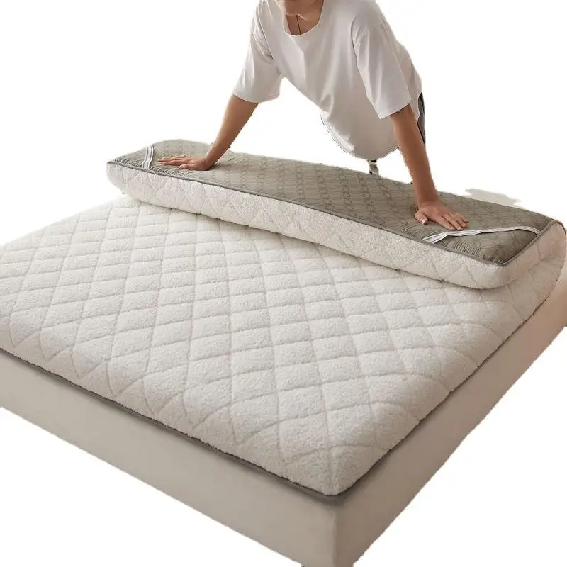 

New Student Dormitory Single and Double Tatami Bed Mattress Seasonal Thickened Lamb Fleece Soft Mattress