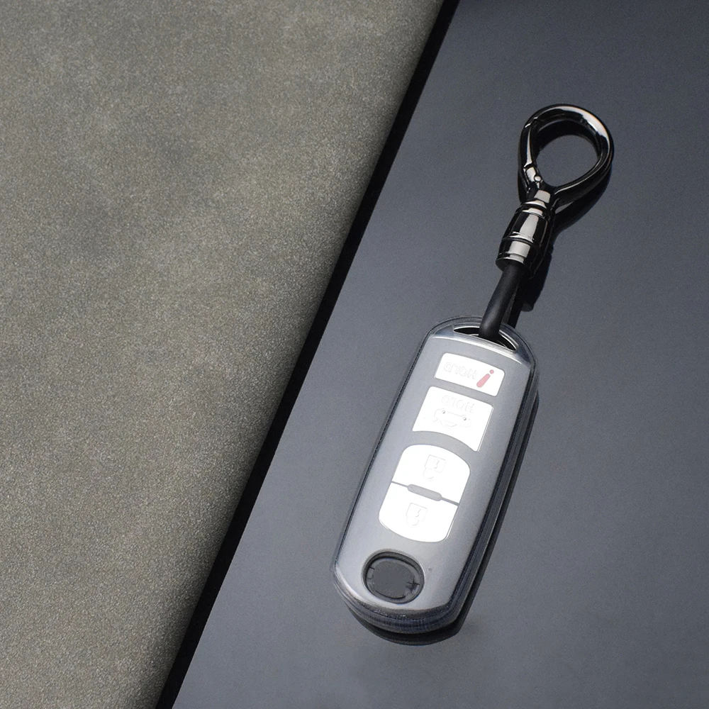 Transparent Car Key Case Cover with Keychain Clip
