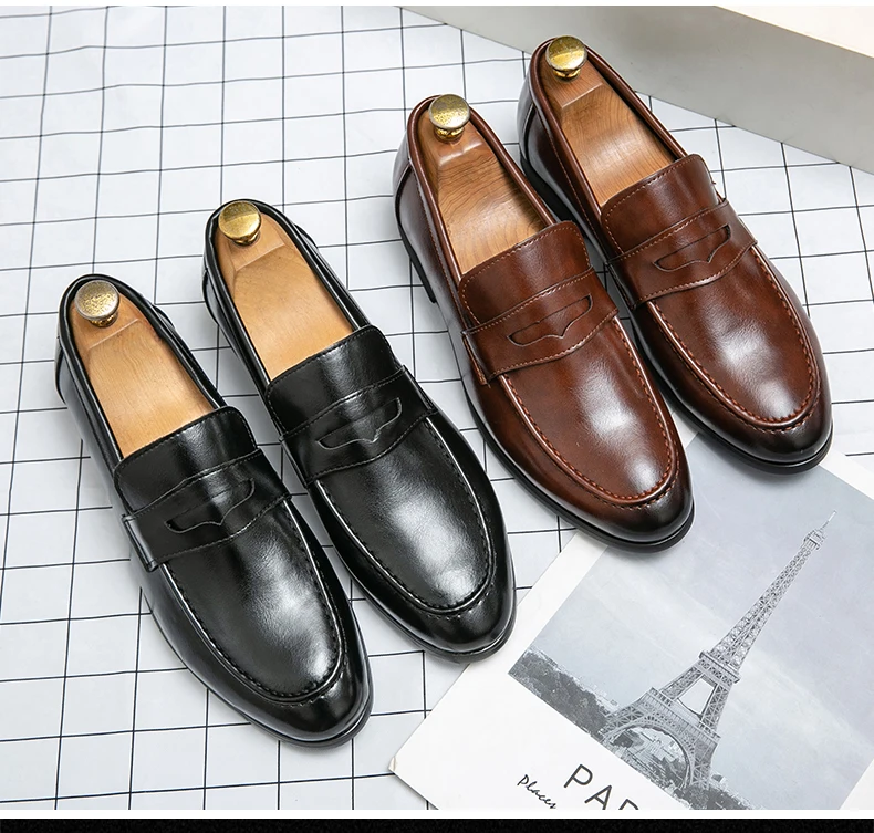 أحذية جلدية رجالية كاجوال، أحذية جلدية رسمية للرجال، أحذية كلاسيكية كاجوال للأعمال، أحذية جلدية عصرية للحفلات والمناسبات الاجتماعية للرجال
