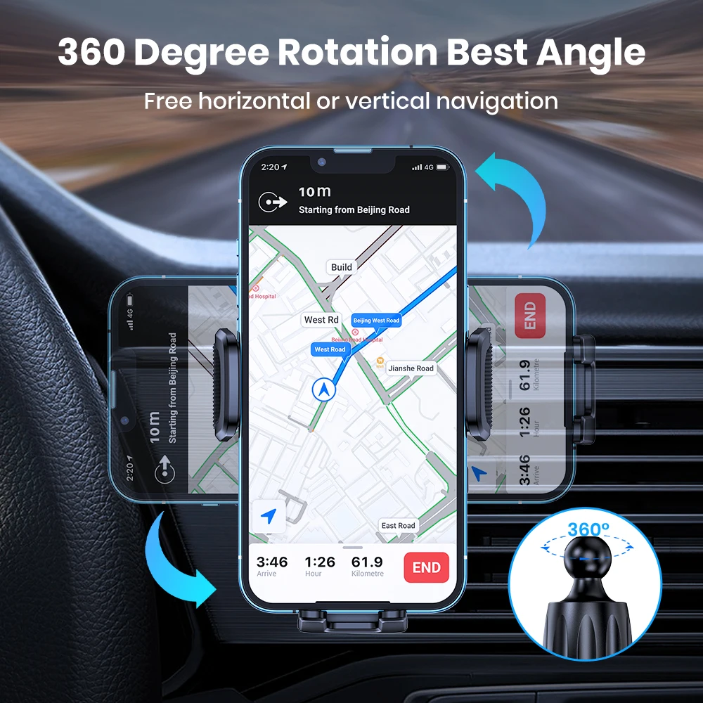 Car Phone Holder Air Vent Car Phone Mount Clip Universal Cell Phone Holder Hands