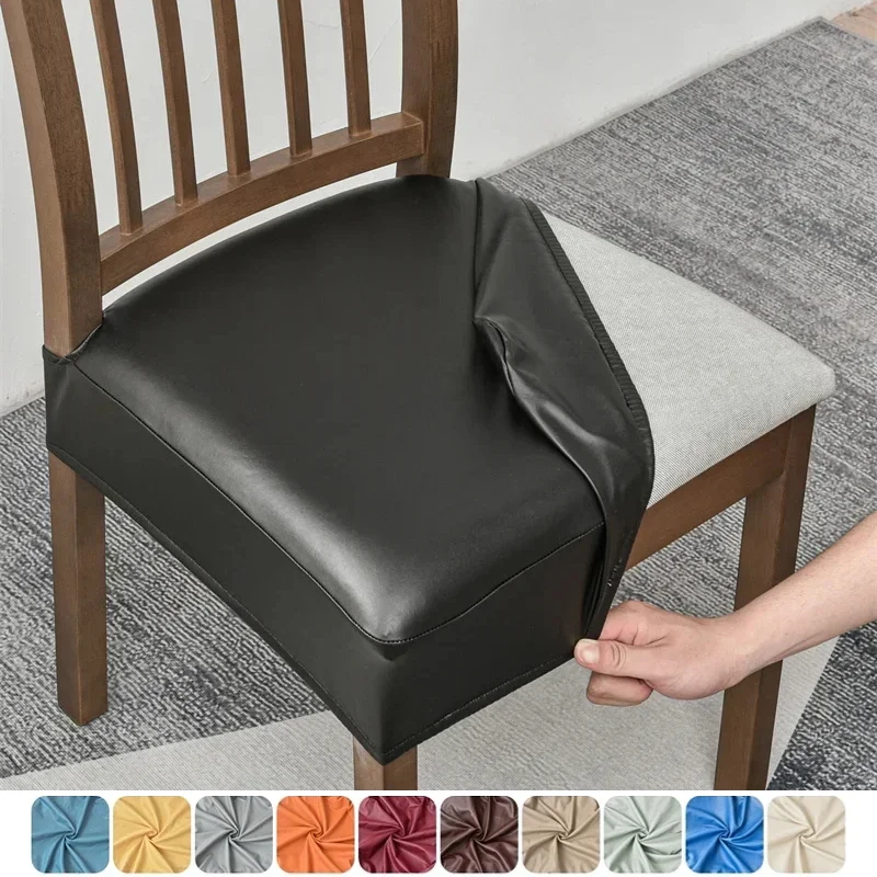 WaterProof PU Leather Dining Room Chair Cover Seat Covers