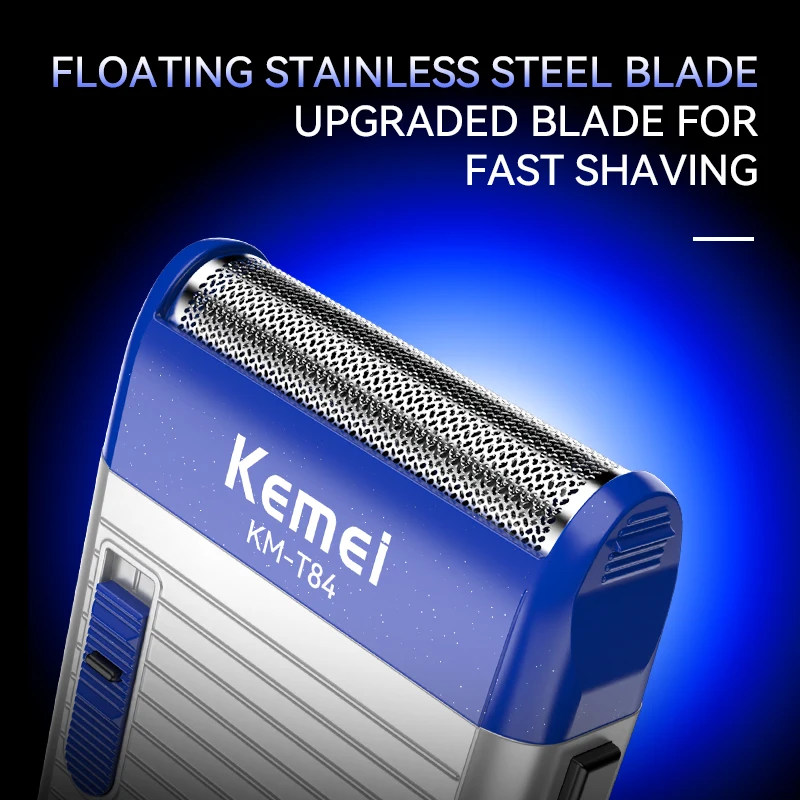 Kemei Mini Pocket Portable Shaving Machine Beard Trimmer USBRechargeable Light Razor Electric Shaver Barber Men for Face KM-T84