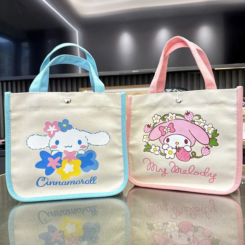 

Холщовая Сумка Sanrio Hellokitty My Melody Kuromi Cinnamoroll, женская сумка через плечо, Повседневная вместительная сумка для покупок, подарок для девушки