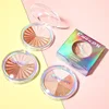 5-in-1 Highlighter Powder Palette - Long-Lasting, Easy-to-Apply, Shimmery Effect for Contouring and Brightening All Skin Tones w 5