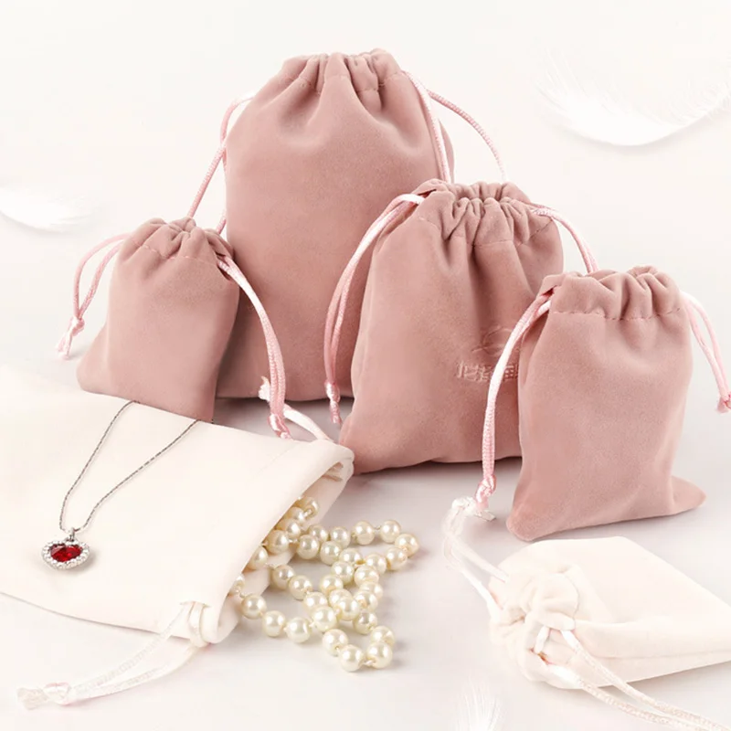 

Wine-Red Velvet Gift Bags 3x4in 4x6in pack of 50 Custom Jewelry pouch with logo