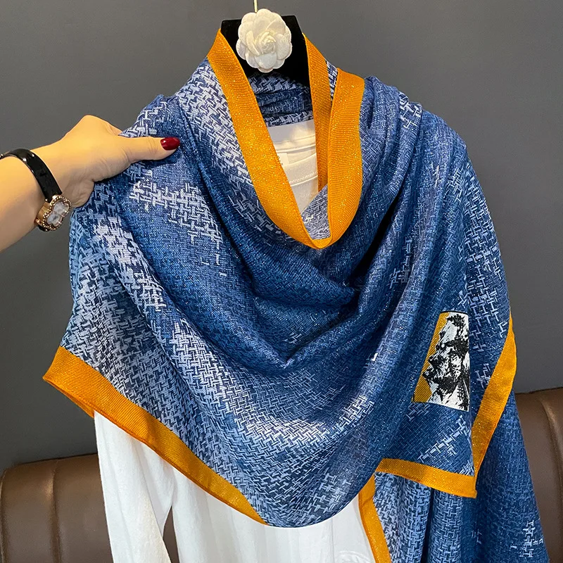 

Brand Designer Women Scarf Warm Printnd Beach sarong Shawls Luxury Cotton Linen Bandana Muslim Hijab Female Tassel Scarves